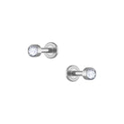 Trendolla Crystal Clear CZ Diamonds Sleepers Earrings