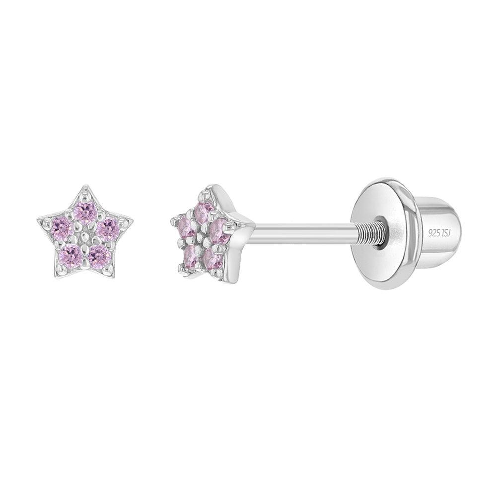 Teenie Tiny Star 3mm Baby / Toddler Earrings Screw Back - Sterling Silver - Trendolla Jewelry